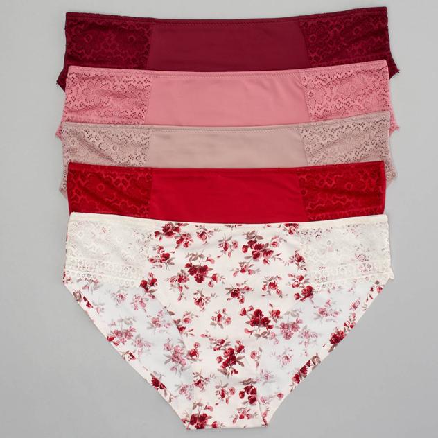 Womens Laura Ashley® 5pk Nylon Bikini Panties - LS7790-5PKS