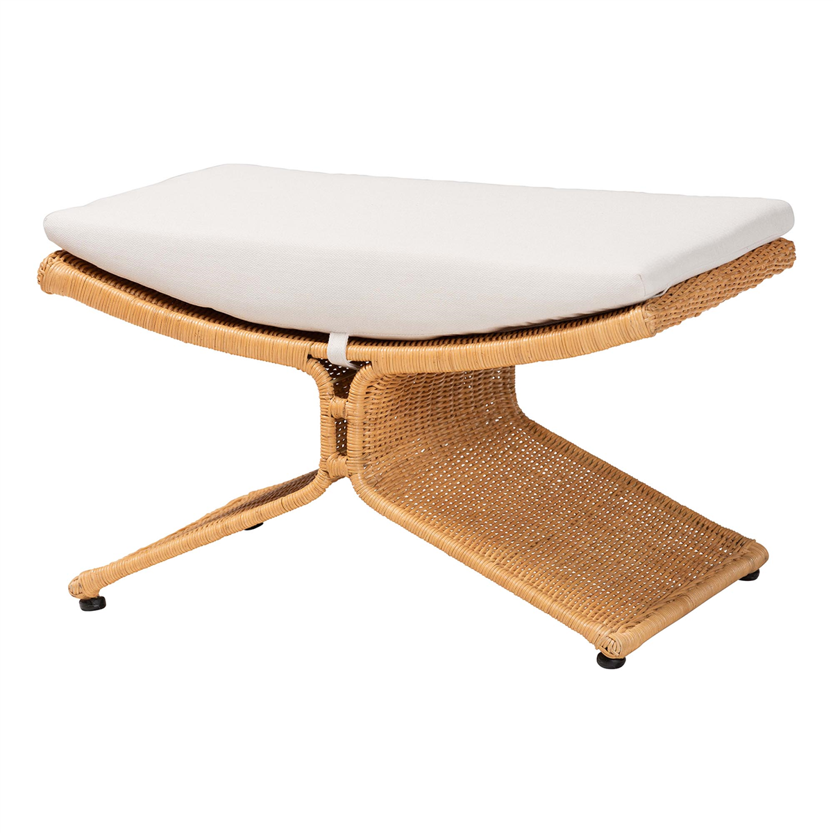 bali & pari Reya Natural Rattan Footstool