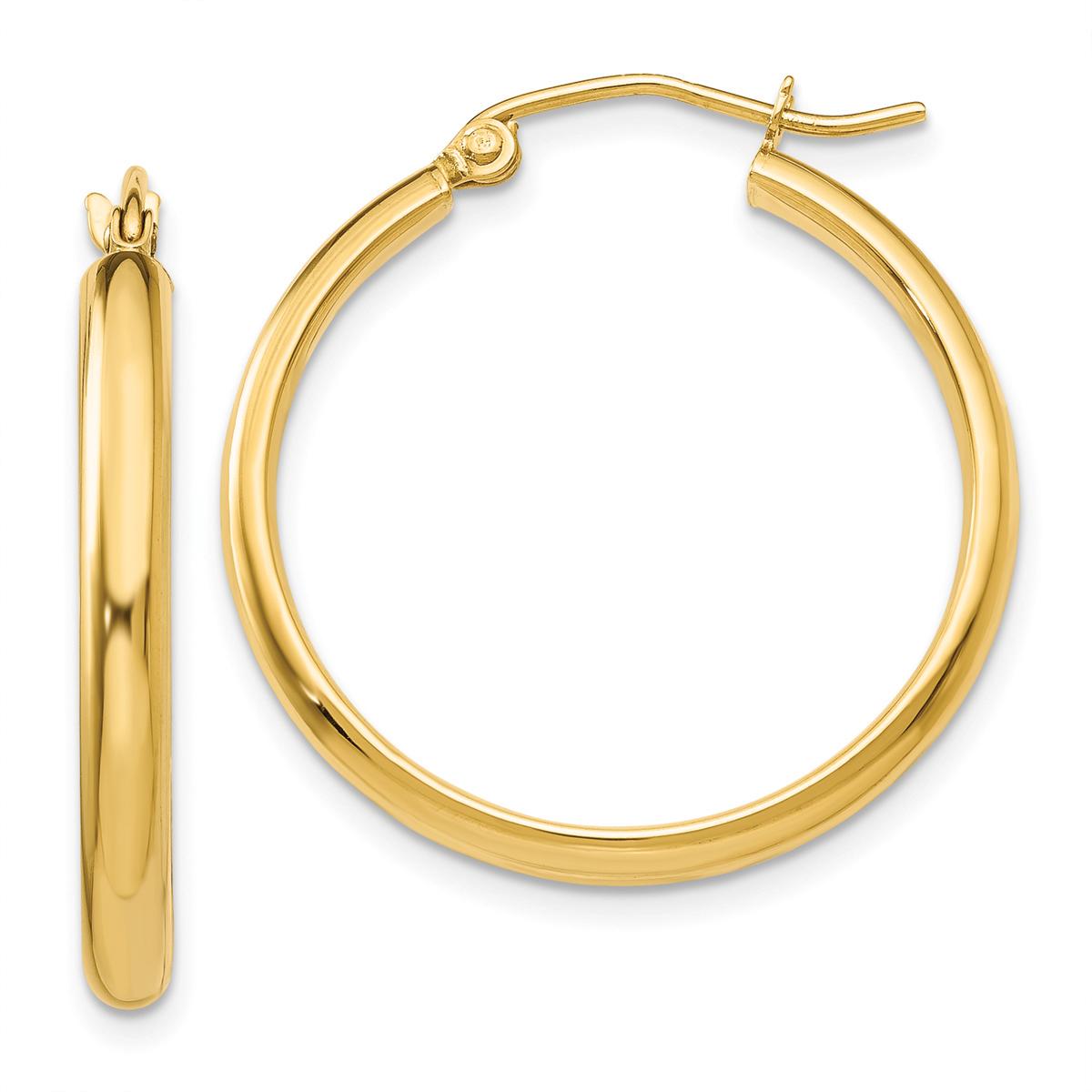 Gold Classics(tm) 25mm. 14kt. Gold Polished Hoop Earrings