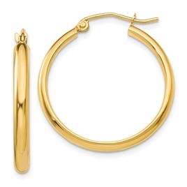 Gold Classics(tm) 25mm. 14kt. Gold Polished Hoop Earrings