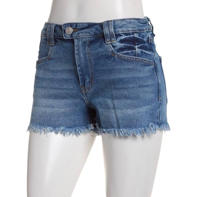 Juniors Madden Girl High Rise Extended Tab Fray Hem Shorts