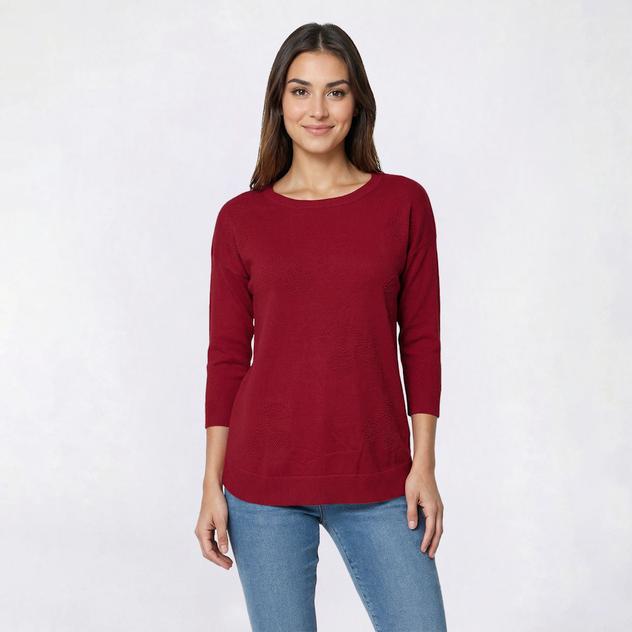 Womens Cable & Gauge Cherries Bobble Stitch Sweater