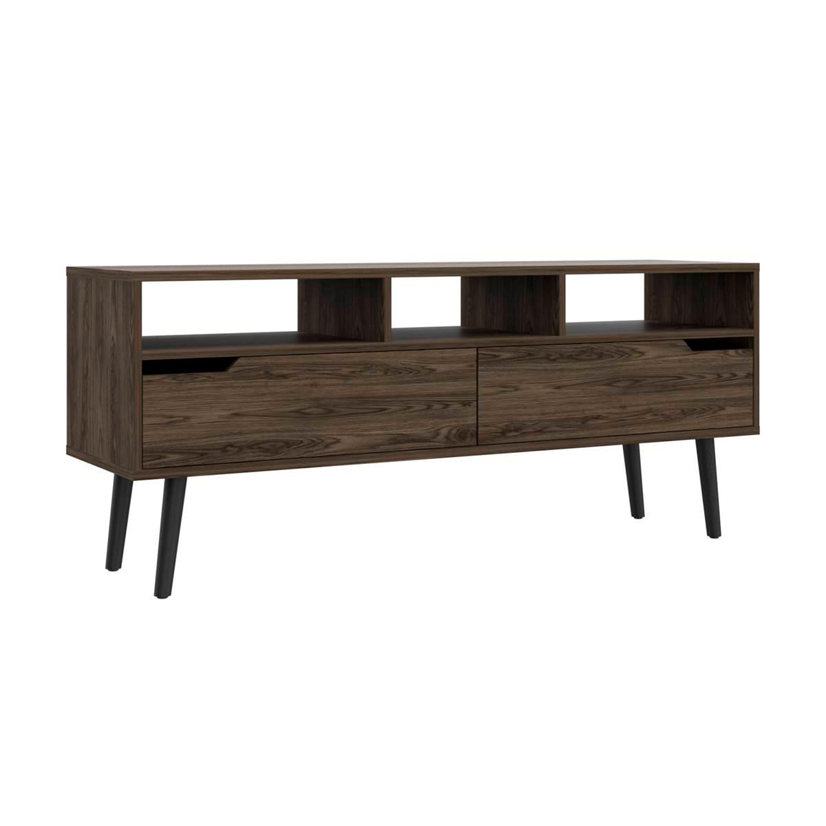 FM FURNITURE Hamburg Dark Walnut TV Stand