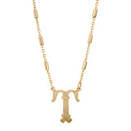 1928 Gold Tone Initial T Pendant Necklace