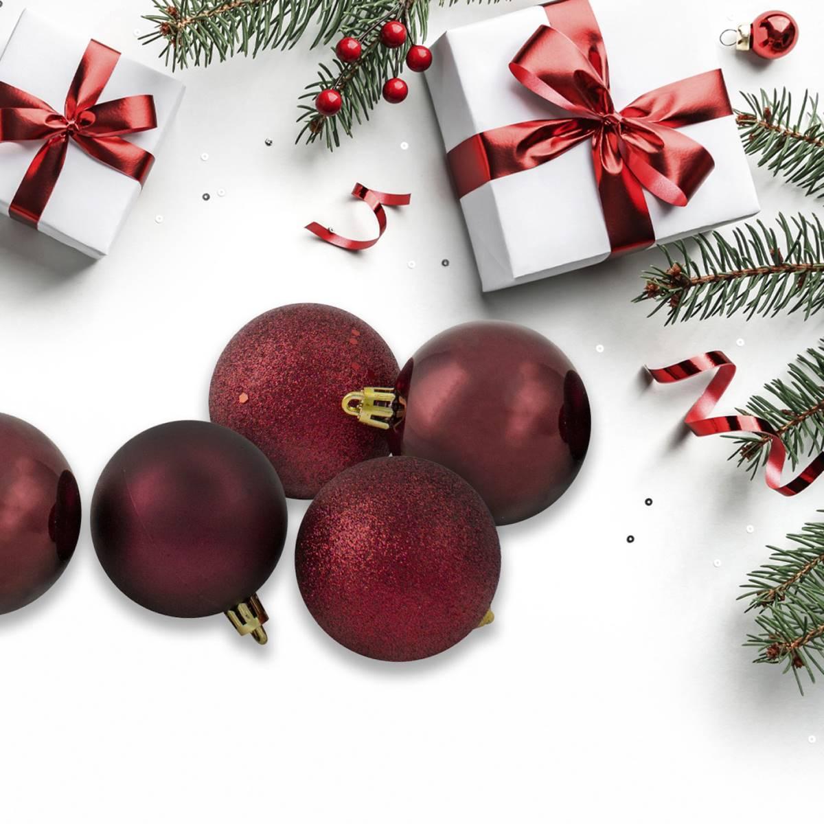 Northlight Seasonal 24ct. Burgundy Christmas Ball Ornaments