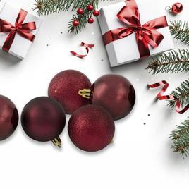 Northlight Seasonal 24ct. Burgundy Christmas Ball Ornaments