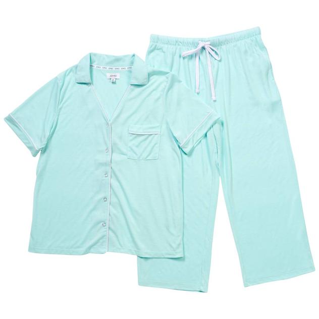 Womens Jones New York Short Sleeve Solid Capri Pajama Set