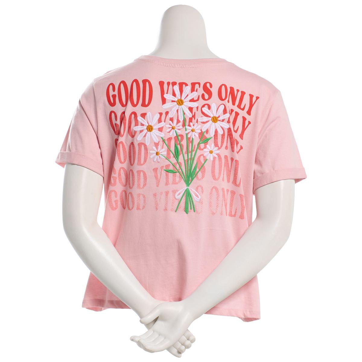 Juniors Plus Attitude Not Included Good Vibes Only Tee