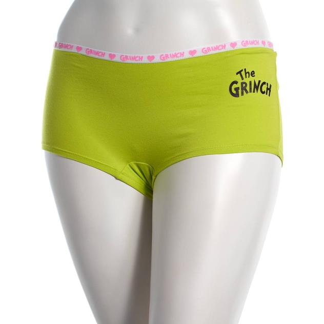 Juniors Grinch Licensed Grinch Face Boyshort Panties