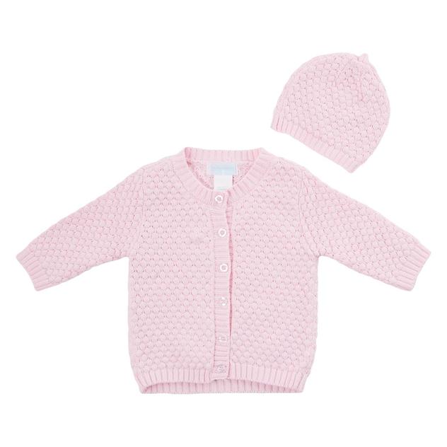 Baby Girl (NB-6M) Baby Dove Popcorn Sweater with Hat