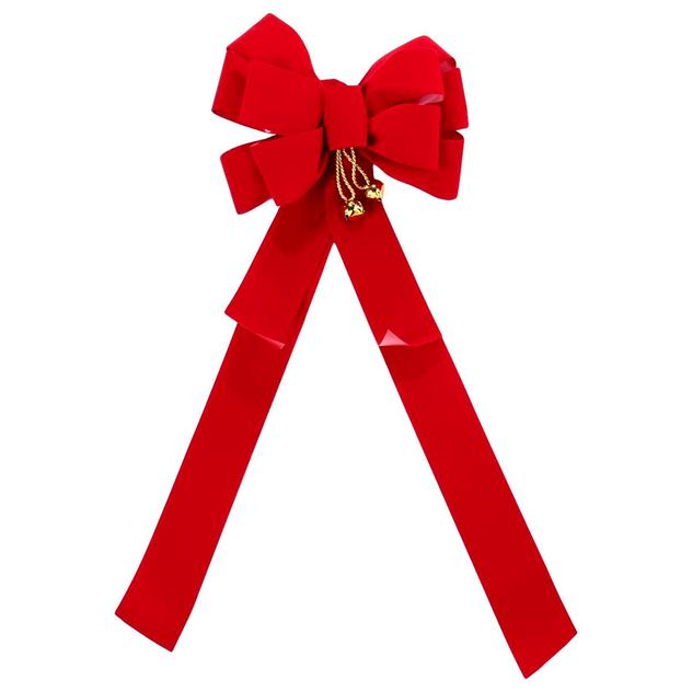 Festive Designer Berry Bow with Bells and 10 Loops - 11x29.5