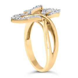Haus of Brilliance 18kt. Gold Plated 1/2ctw. Diamond Leaf Ring