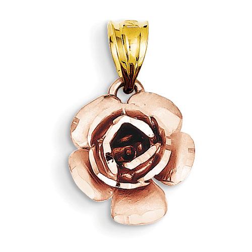 Gold Classics(tm) 14kt. Two-Tone Rose Pendant