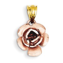 Gold Classics(tm) 14kt. Two-Tone Rose Pendant