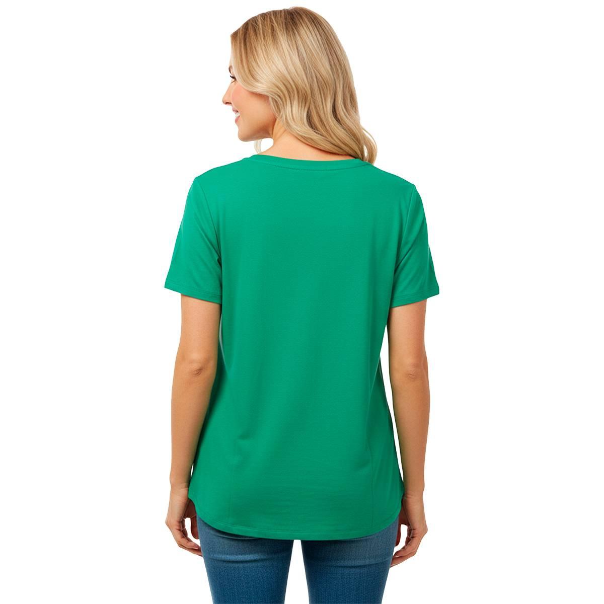 Womens New York Laundry Tropical Flamingo Rhinestone Tee