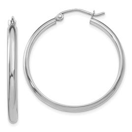 Gold Classics(tm) 14kt. White Gold 30mm Hoop Earrings