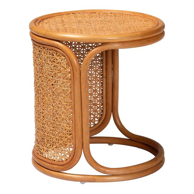 bali & pari Eldon Bohemian Honey Rattan End Table