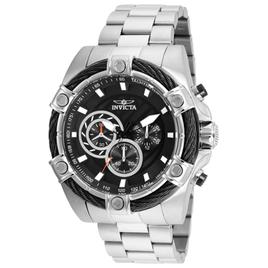 Mens Invicta Bolt Black Dial Quartz Stainless Steel Watch - 25512