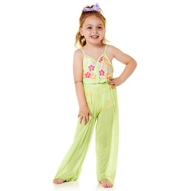 Girls (4-6x) Kensie Girl One Piece Hibiscus Swimsuit w/ Mesh Pant