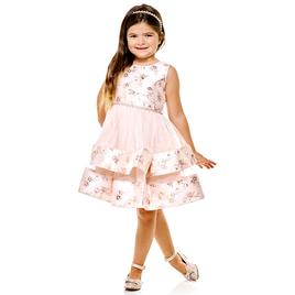 Girls (4-6x) Bonnie Jean Floral Foiled Bodice Double Skirt Dress