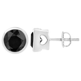 Haus of Brilliance Silver 4ctw. Black Diamond Stud Earrings
