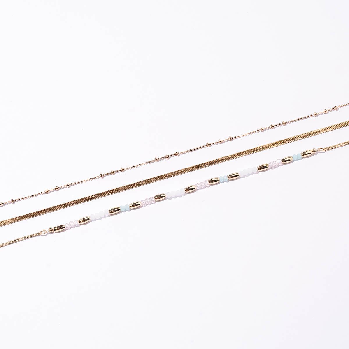Ashley 3pc. Gold Pastel Dreamy Dotted Anklet Set