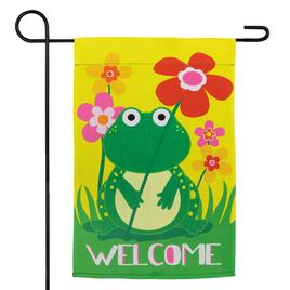 Northlight Seasonal Happy Frog "Welcome" Outdoor Garden Flag
