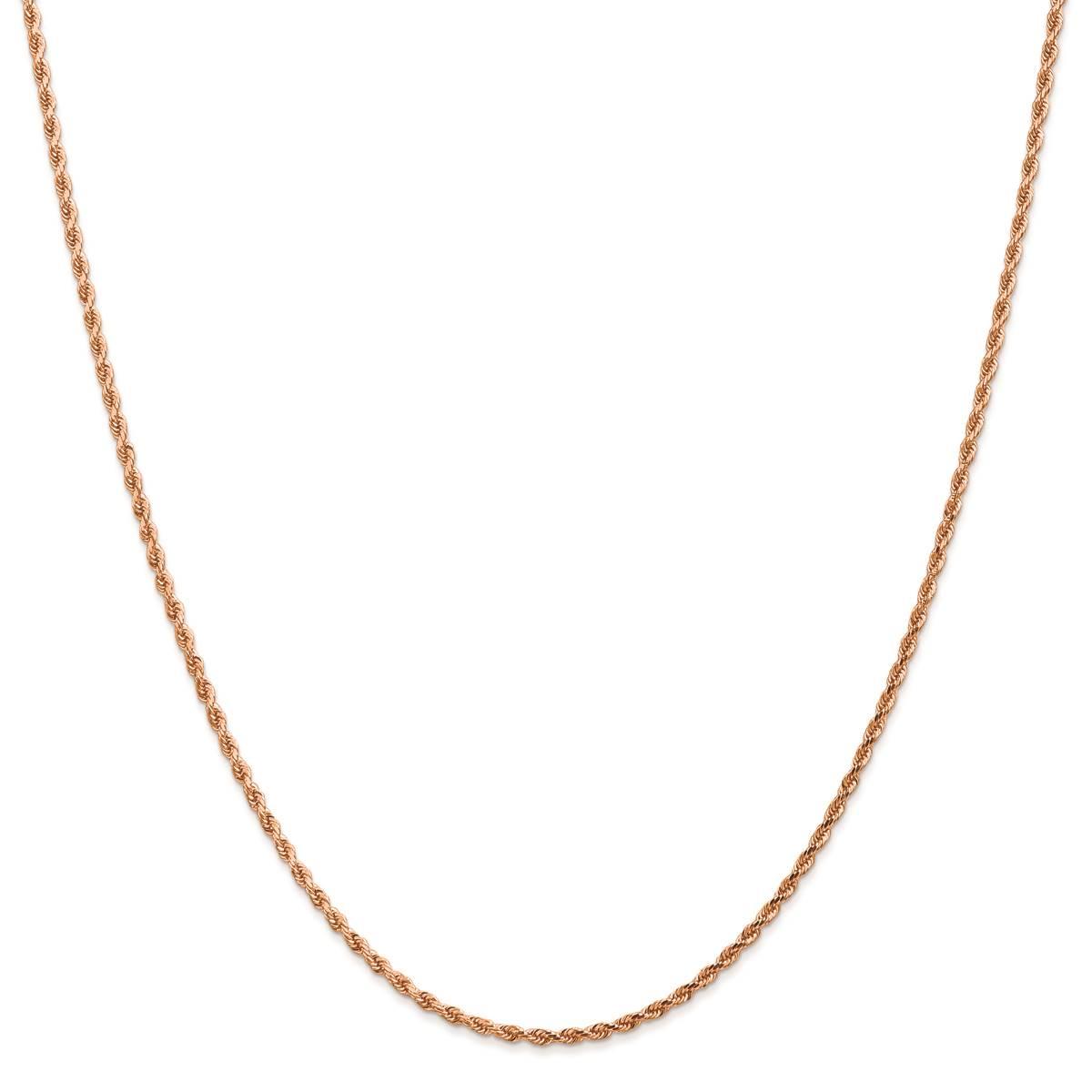 Unisex Gold Classics™ 1.75mm. Rose Gold Diamond Cut Rope Necklace