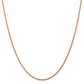 Unisex Gold Classics™ 1.75mm. Rose Gold Diamond Cut Rope Necklace