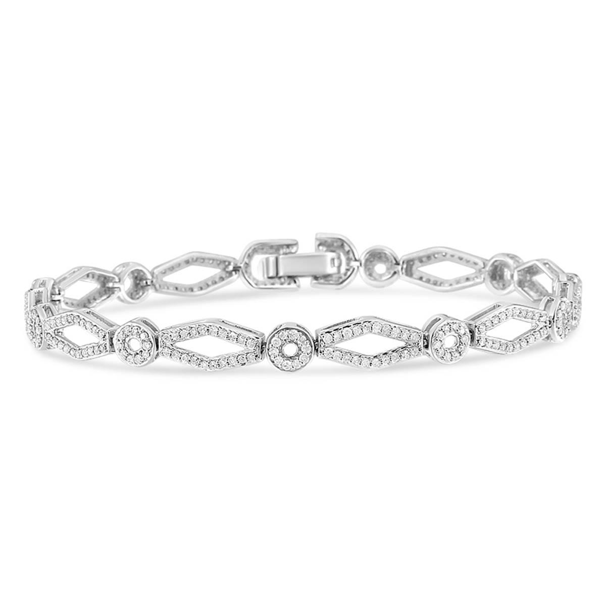 Haus of Brilliance Sterling SIlver 1 1/2ctw. Diamond Bracelet