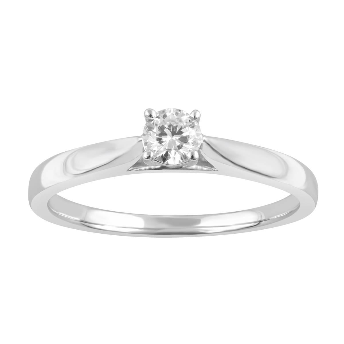 Nova Star(R) Sterling Silver Lab Grown Diamond Solitaire Ring