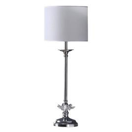 HomeRoots 26in. Silver Metal and Faux Crystal Table Lamp
