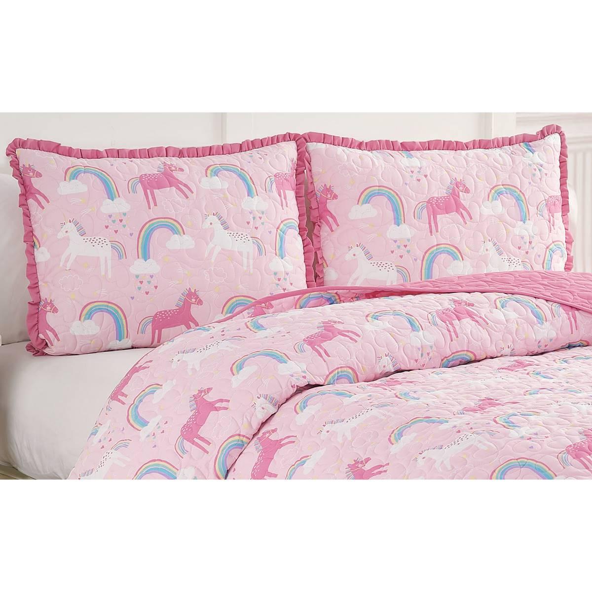 Alex &amp; Bella Unicorn Parada Microfiber Quilt Set