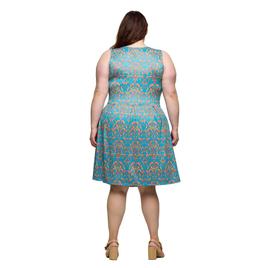 Plus Size 24/7 Comfort Apparel Sky Blue Sleeveless Pocket Dress