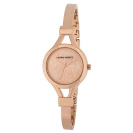 Womens Laura Ashley(R) Thin Bangle Floral Dial Watch - LA31019RG