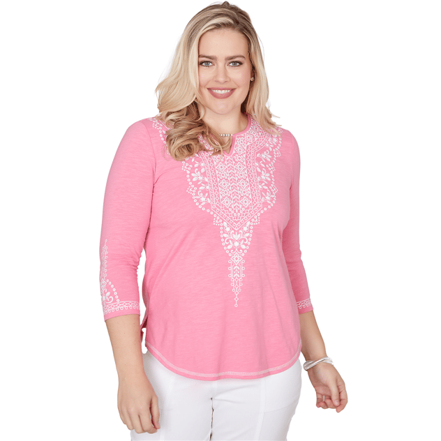Petite Alfred Dunner The Royal Treatment Embroidered Blouse