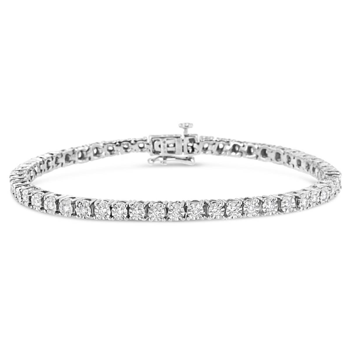 Haus of Brilliance Silver 1ct. Lab Grown Diamond Tennis Bracelet