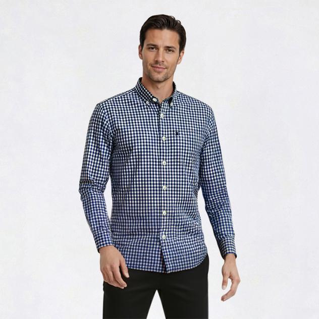 Mens IZOD® Performance Gingham Button Down - Estate Blue
