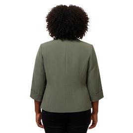 Plus Size Kasper 3/4 Sleeve Shawl Collar Welt Pockets Blazer