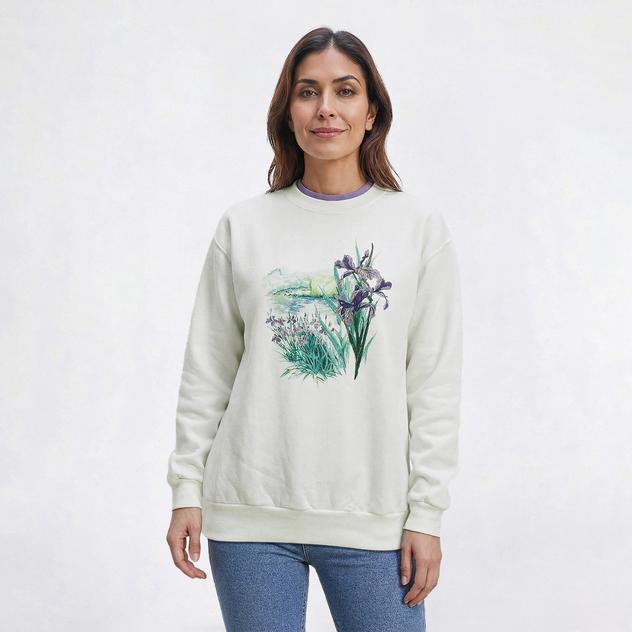 Womens Top Stitch by Morning Sun Serene Spring Fleece Sweatshirt
