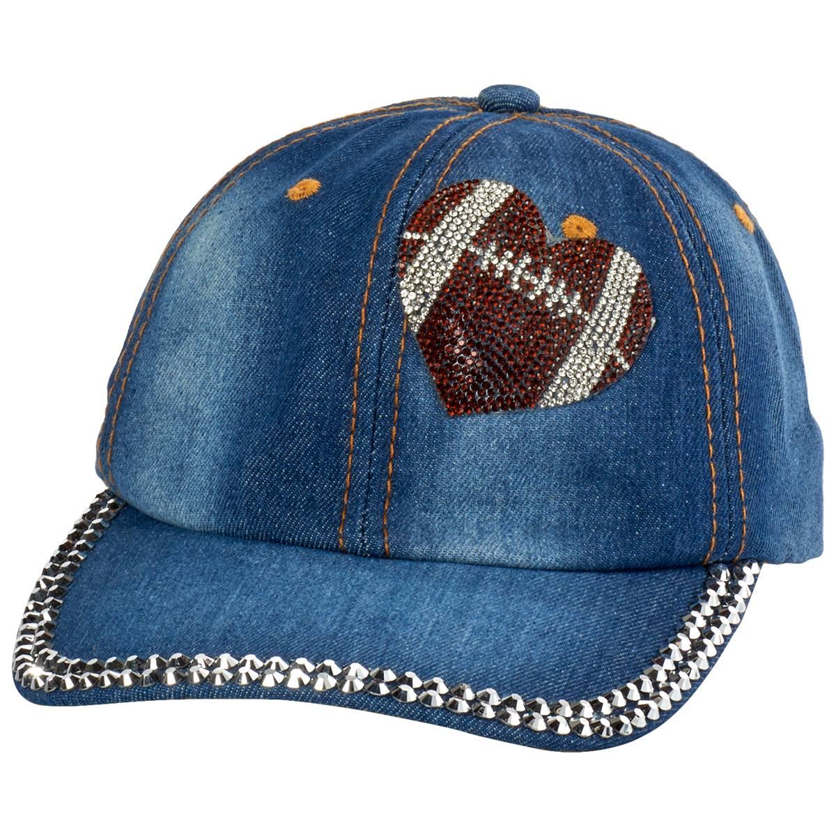 Womens Madd Hatter Football Bling Baseball Cap