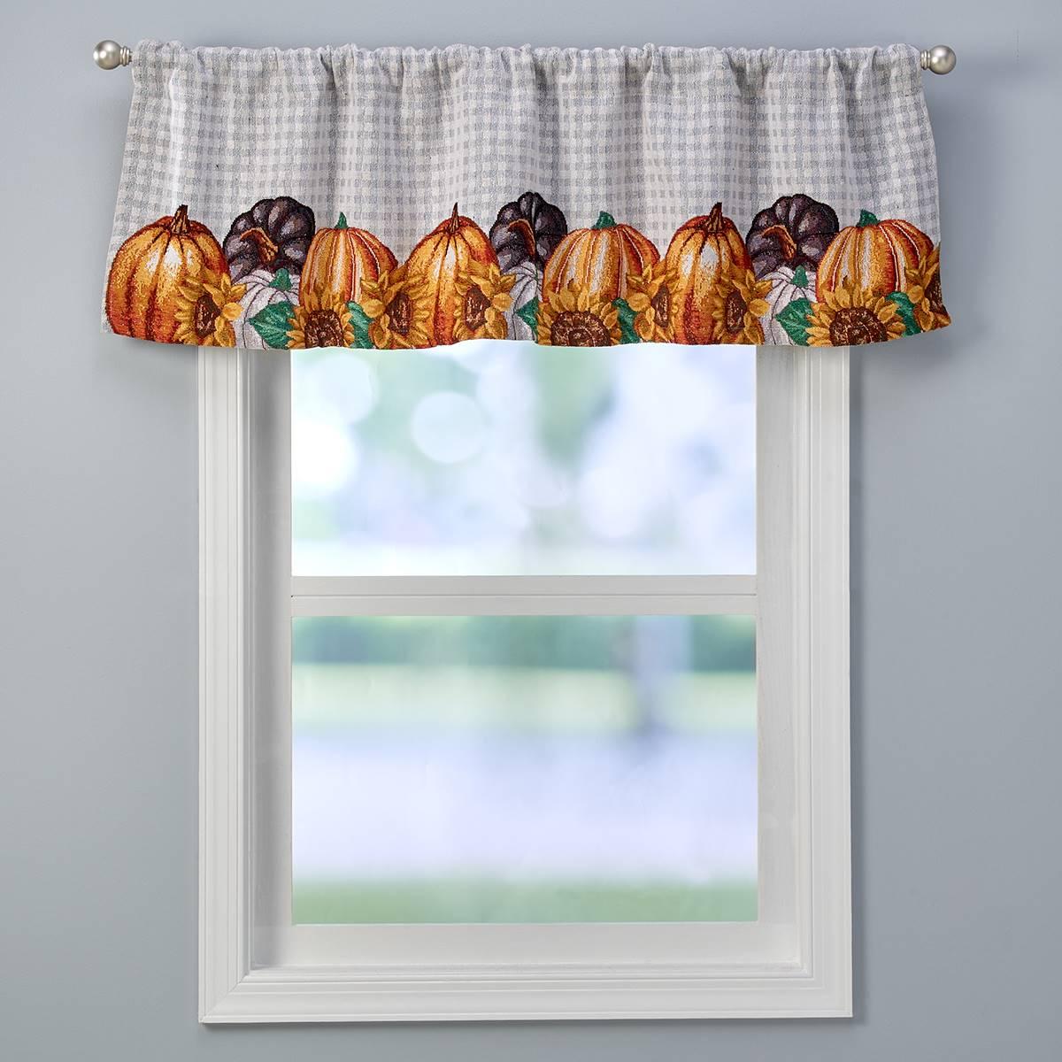 Pumpkin Sunflower Kitchen Valance