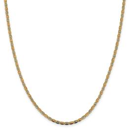 Unisex Gold Classics(tm) 2.75mm. 14k Tri-Color Valentino Necklace