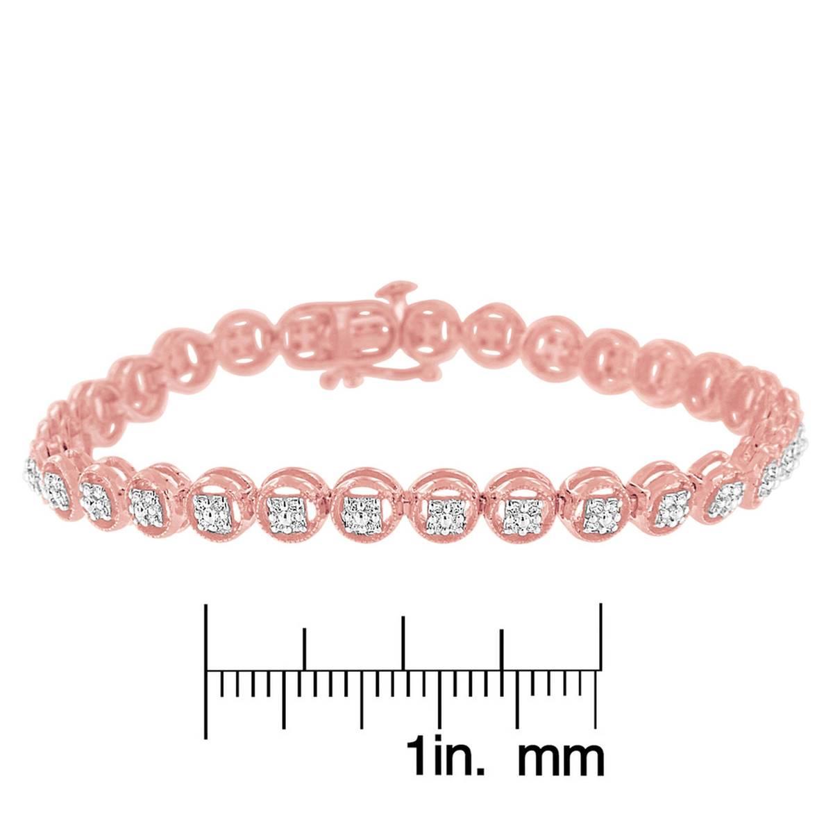 Haus of Brilliance 14kt. Rose Gold Plated Diamond Tennis Bracelet