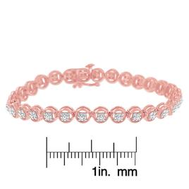 Haus of Brilliance 14kt. Rose Gold Plated Diamond Tennis Bracelet