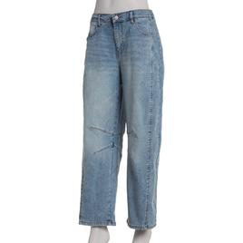 Juniors No Comment Classic Barrel Leg Jeans with Charm Keychain