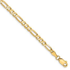 Mens Gold Classics™ 4mm. 14k Concave Open Figaro Chain Necklace
