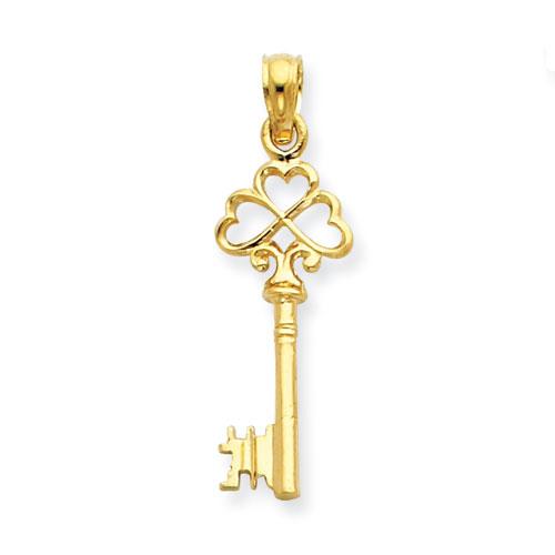 Gold Glassics(tm) 14kt. Polished 3D Key Pendant