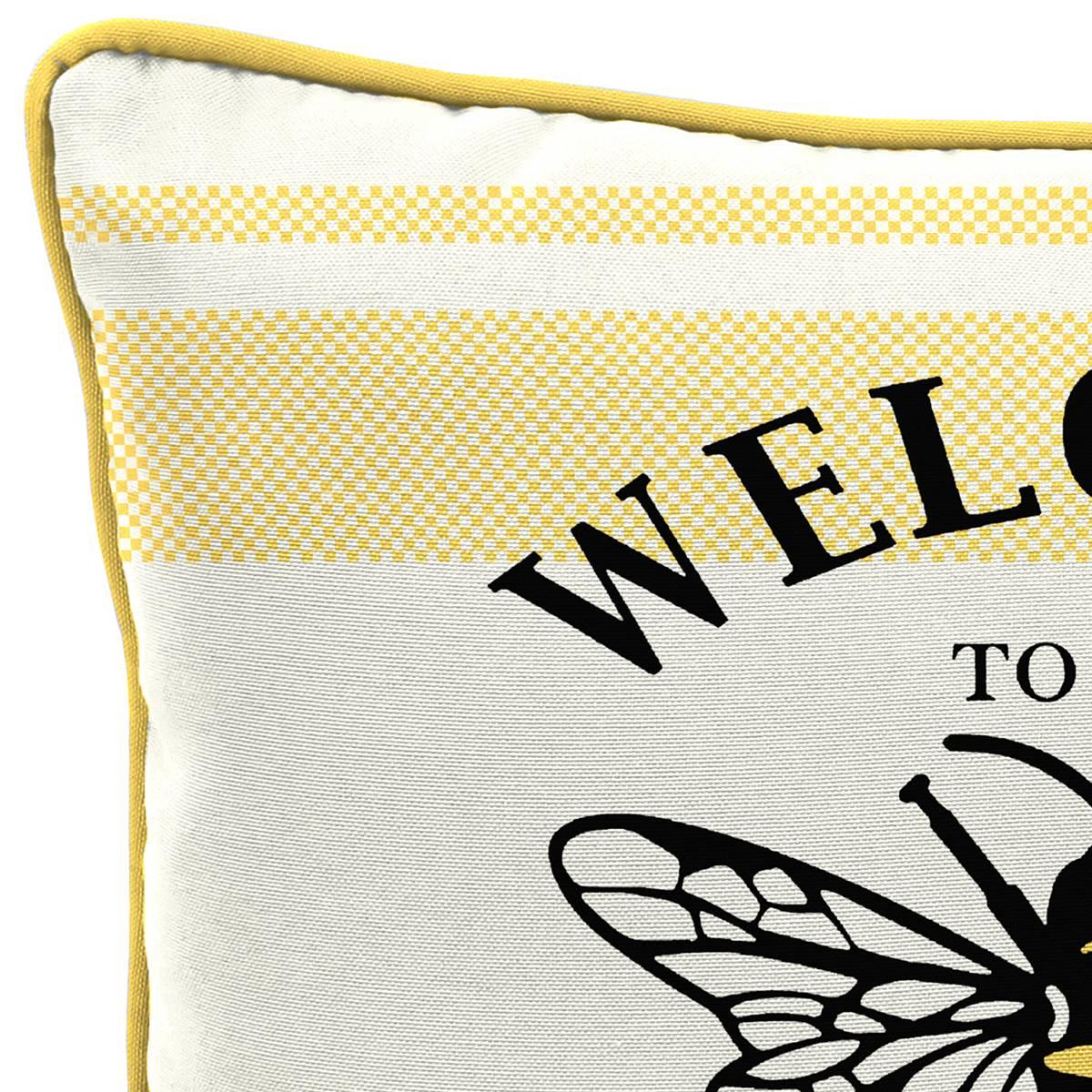 Jordan Manufacturing Welcome to Our Hive Outdoor Throw Pillow
