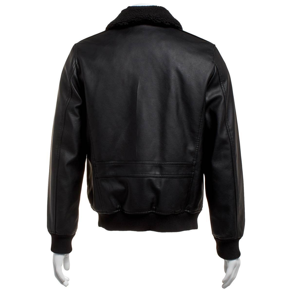 Mens Levi''s Faux Leather Aviator with Sherpa Collar Jacket